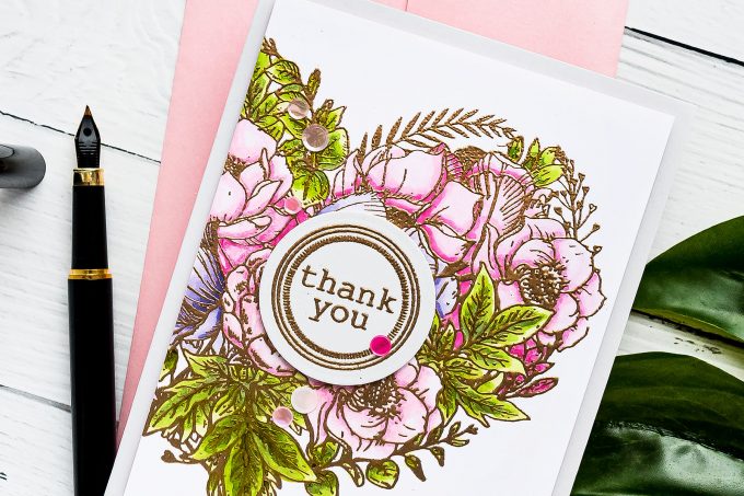 Simon Says Stamp | Thank You Greeting Card with Botanical Heart by Yana Smakula #simonsaysstamp #cardmaking #stamping