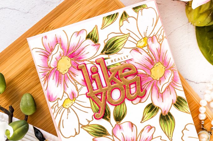 Simon Says Stamp | I Really Like You Floral Card by Yana Smakula featuring LOOK FOR THE RAINBOWS sss202067, LIKE YOU czd77 and LIKE YOU WORDS cz49 #simonsaysstamp #cardmaking #stamping 