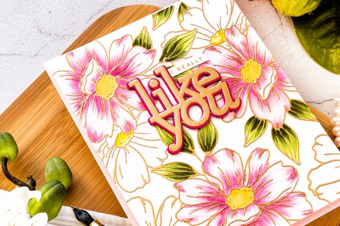 Simon Says Stamp | I Really Like You Floral Card by Yana Smakula featuring LOOK FOR THE RAINBOWS sss202067, LIKE YOU czd77 and LIKE YOU WORDS cz49 #simonsaysstamp #cardmaking #stamping 