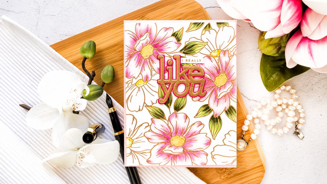 Simon Says Stamp | I Really Like You Floral Card by Yana Smakula featuring LOOK FOR THE RAINBOWS sss202067, LIKE YOU czd77 and LIKE YOU WORDS cz49 #simonsaysstamp #cardmaking #stamping