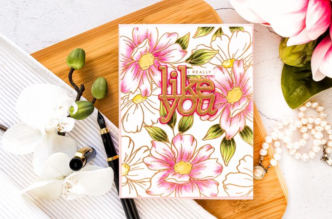 Simon Says Stamp | I Really Like You Floral Card by Yana Smakula featuring LOOK FOR THE RAINBOWS sss202067, LIKE YOU czd77 and LIKE YOU WORDS cz49 #simonsaysstamp #cardmaking #stamping