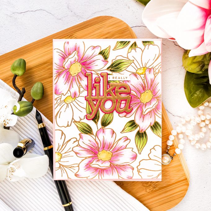 Simon Says Stamp | I Really Like You Floral Card by Yana Smakula featuring LOOK FOR THE RAINBOWS sss202067, LIKE YOU czd77 and LIKE YOU WORDS cz49 #simonsaysstamp #cardmaking #stamping 