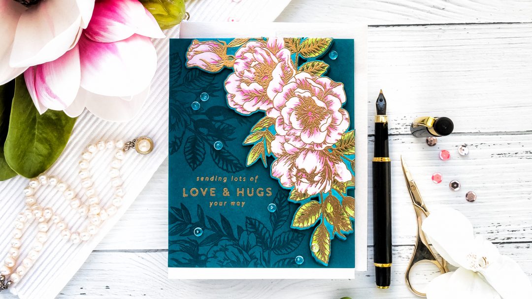Simon Says Stamp | Lots of Love & Hugs card by Yana Smakula featuring Beautiful Flowers clear stamp sss101826 #SimonSaysStamp #Cardmaking #Stamping