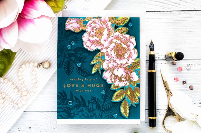 Simon Says Stamp | Lots of Love & Hugs card by Yana Smakula featuring Beautiful Flowers clear stamp sss101826 #SimonSaysStamp #Cardmaking #Stamping