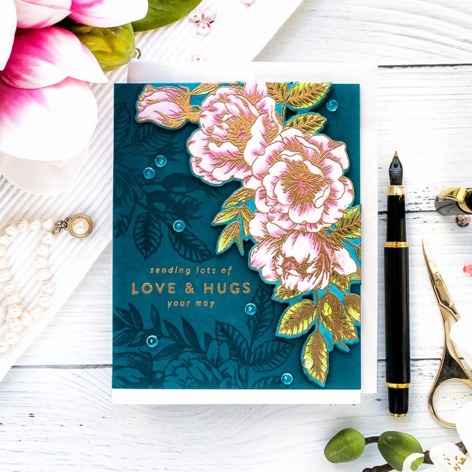 Simon Says Stamp | Lots of Love & Hugs card by Yana Smakula featuring Beautiful Flowers clear stamp sss101826 #SimonSaysStamp #Cardmaking #Stamping