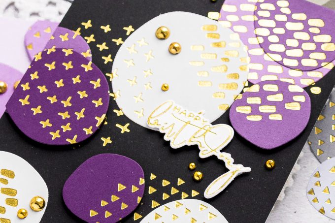 Spellbinders | Glimmer of the Month - Abstract Foiled Shapes Cards by Yana Smakula #cardmaking #hotfoil #glimmerhotfoilystem #spellbindersclubkits