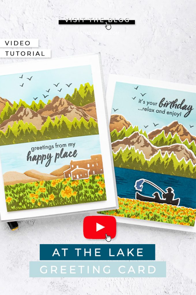 Hero Arts | Color Layering Mountains at the Lake Cards. Video tutorial by Yana Smakula #heroarts #colorlayering #cardmaking