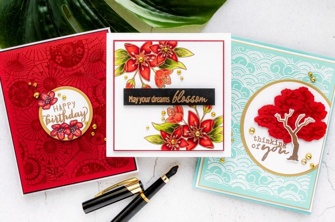 Hero Arts | March 2020 My Monthly Hero Kit & Add Ons – Asian Greeting Cards by Yana Smakula #mmh #heroarts #cardmaking #stamping