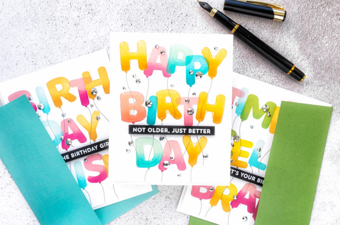 MFT Stamps | Pumped-Up Birthday Cards. Video tutorial by Yana Smakula #cardmaking #MFTstamps #stamping