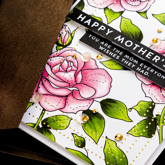 Simon Says Stamp | Rose Pattern Mother's Day Card featuring SPRING FLOWERS 4 sss202116 #simonsaysstamp #mothersdaycard #SSSunitedwecraft