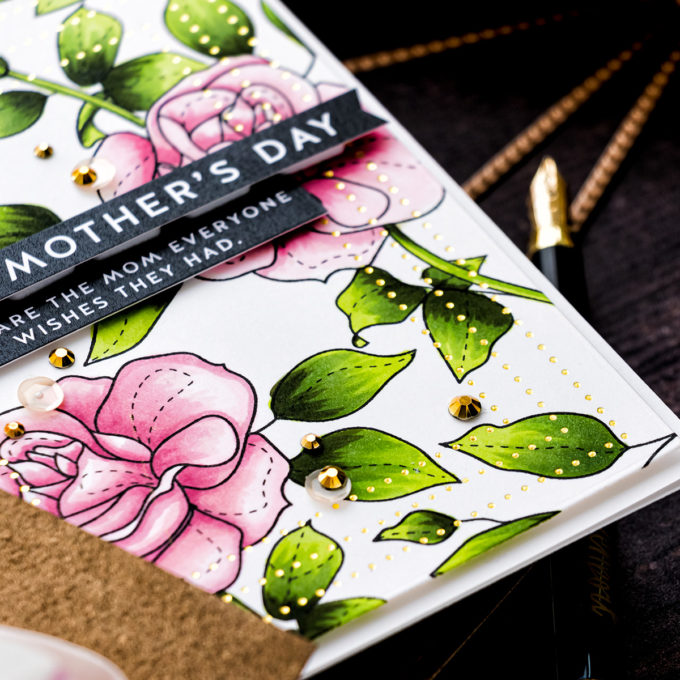 Simon Says Stamp | Rose Pattern Mother's Day Card featuring SPRING FLOWERS 4 sss202116 #simonsaysstamp #mothersdaycard #SSSunitedwecraft