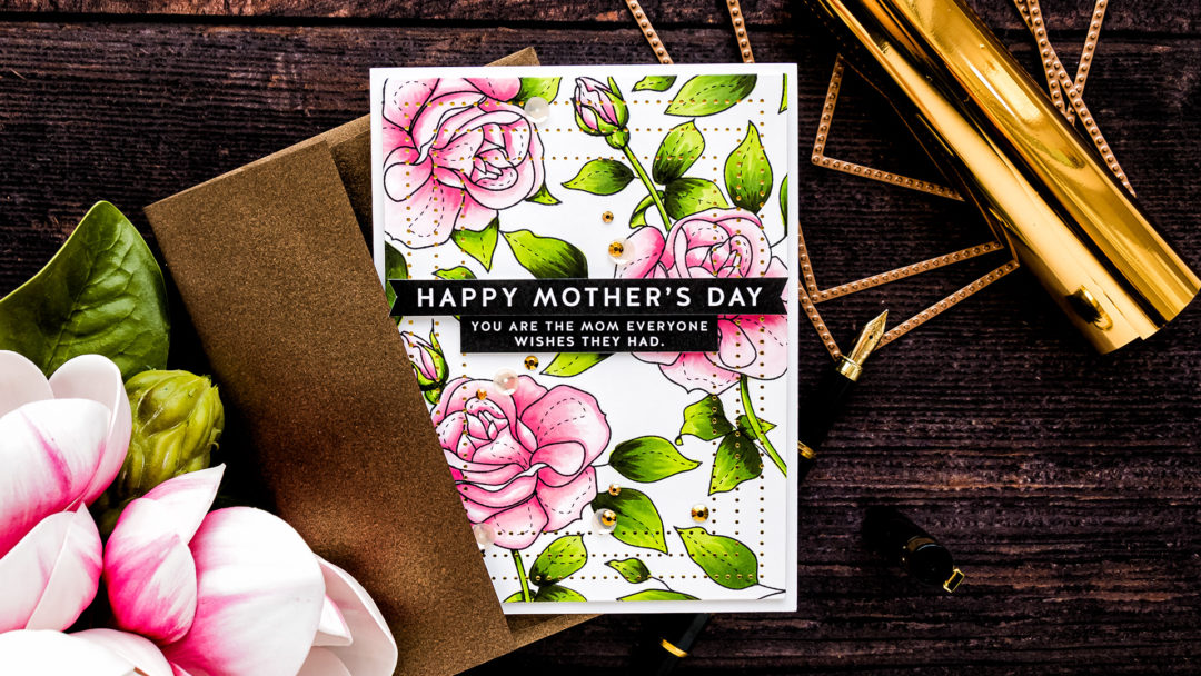 Simon Says Stamp | Rose Pattern Mother's Day Card featuring SPRING FLOWERS 4 sss202116 #simonsaysstamp #mothersdaycard #SSSunitedwecraft