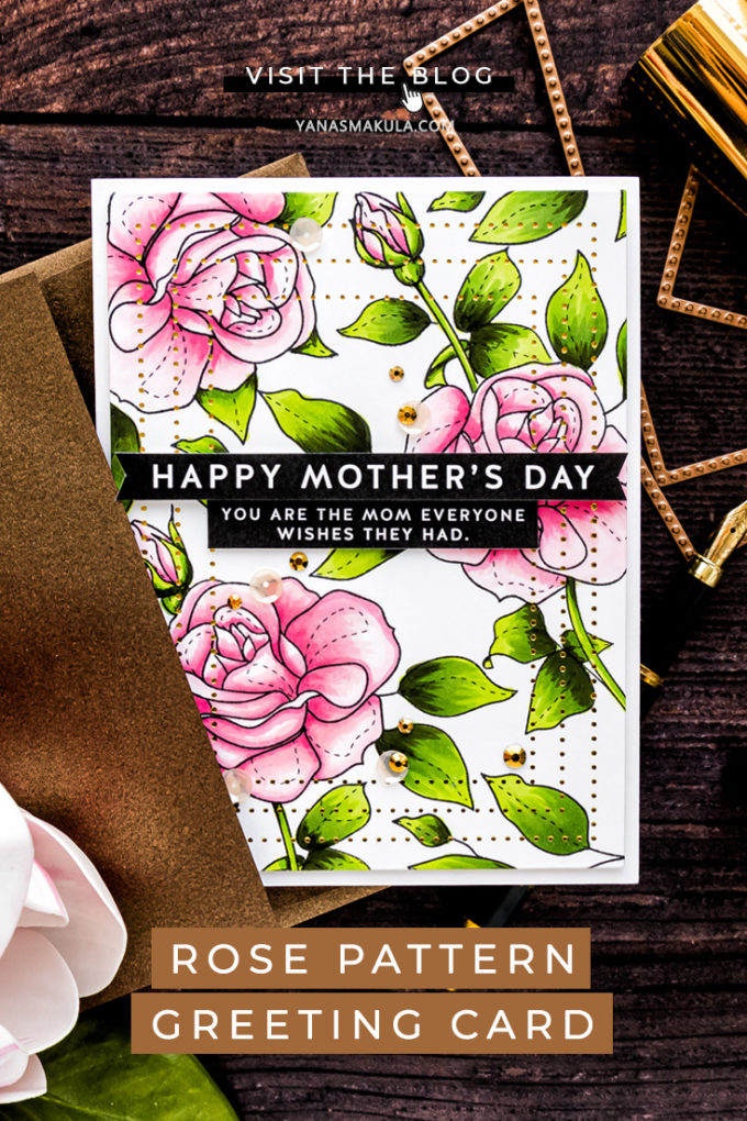 Simon Says Stamp | Rose Pattern Mother's Day Card featuring SPRING FLOWERS 4 sss202116 #simonsaysstamp #mothersdaycard #SSSunitedwecraft