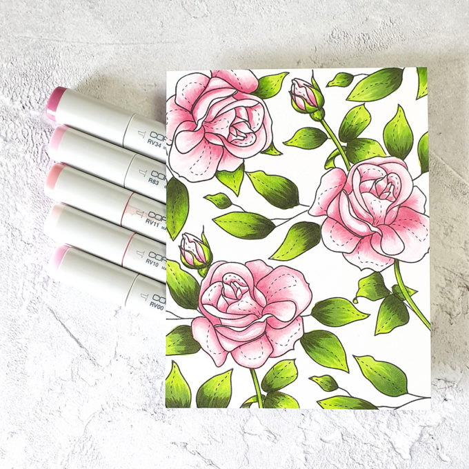 Simon Says Stamp | Rose Pattern Mother's Day Card featuring SPRING FLOWERS 4 sss202116 #simonsaysstamp #mothersdaycard #SSSunitedwecraft