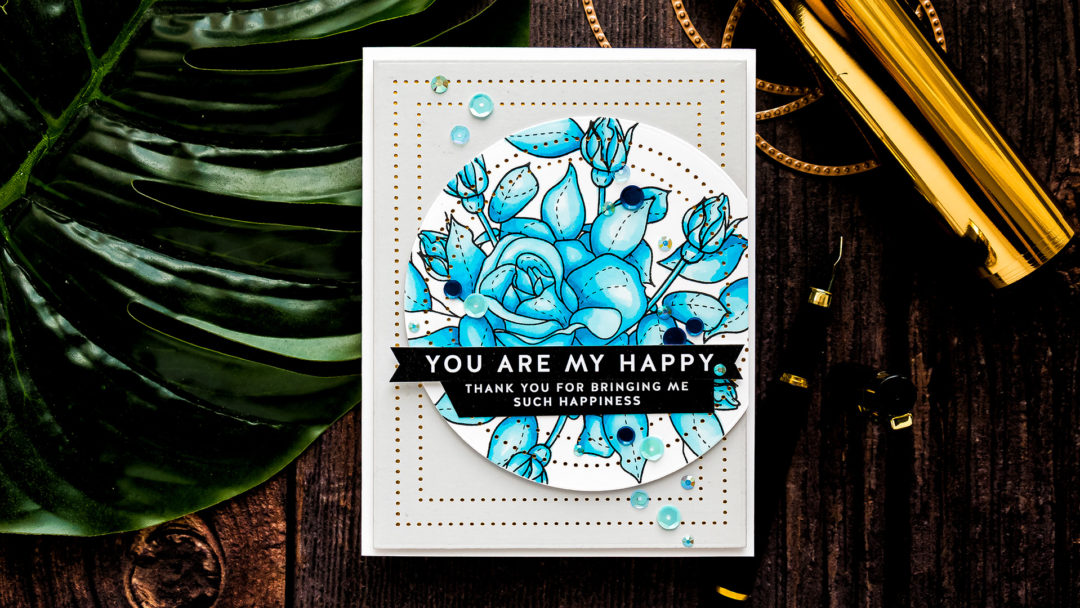 Simon Says Stamp | Rose Pattern You Are My Happy Card featuring SPRING FLOWERS 4 sss202116 #simonsaysstamp #mothersdaycard #SSSunitedwecraft