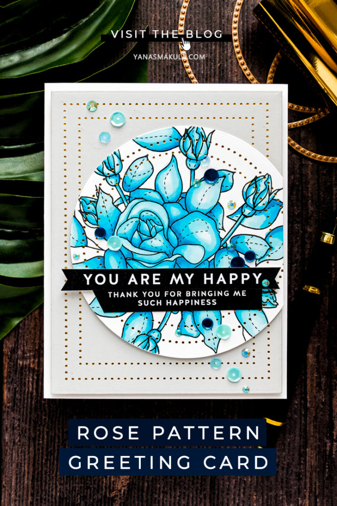 Simon Says Stamp | Rose Pattern You Are My Happy Card featuring SPRING FLOWERS 4 sss202116 #simonsaysstamp #mothersdaycard #SSSunitedwecraft
