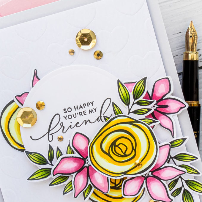 Simon Says Stamp | Floral Friendship Card - So Happy You're My Friend featuring SKETCHED FLOWERS sss101830 #simonsaysstamp #cardmaking #stamping