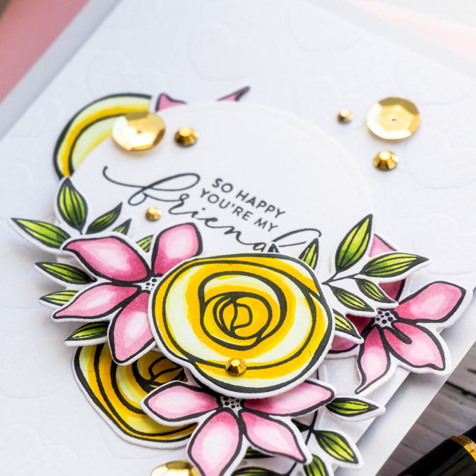 Simon Says Stamp | Floral Friendship Card - So Happy You're My Friend featuring SKETCHED FLOWERS sss101830 #simonsaysstamp #cardmaking #stamping