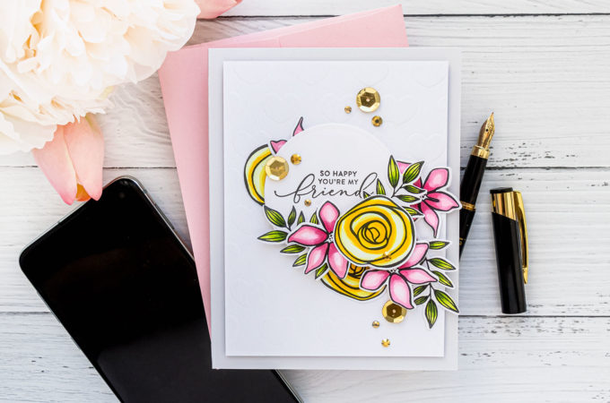 Simon Says Stamp | Floral Friendship Card - So Happy You're My Friend featuring SKETCHED FLOWERS sss101830 #simonsaysstamp #cardmaking #stamping