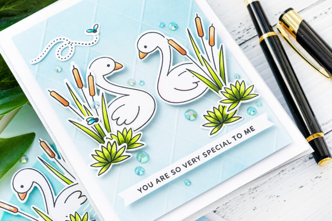 Pretty Pink Posh | Water Scene Cards with Pond Friends Stamps. Video tutorial by Yana Smakula #PrettyPinkPosh #cardmaking #stamping