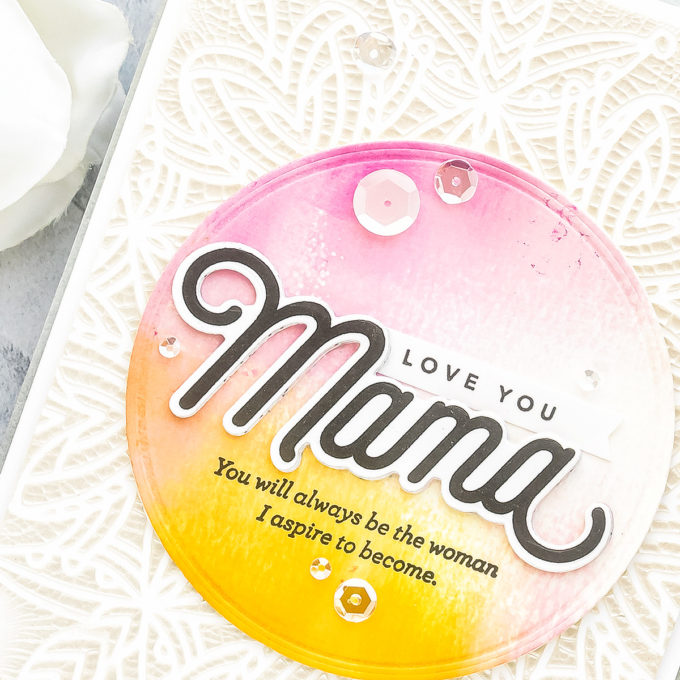 Simon Says Stamp | I Love You Mama Card by Yana Smakula featuring LOVE YOU MAMA CZ18, HEART MANDALA SSST121393 and Tonic RUSSIAN WHITE Nuvo Crackle Mousse 1397n #SimonSaysStamp #Cardmaking #Handmadecard
