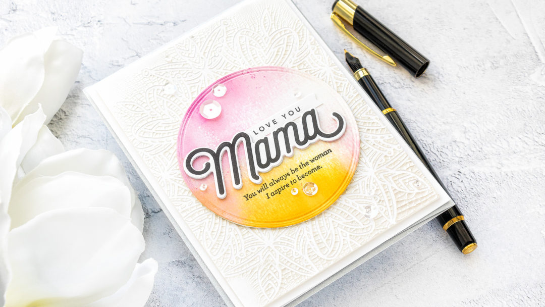 Simon Says Stamp | I Love You Mama Card by Yana Smakula featuring LOVE YOU MAMA CZ18, HEART MANDALA SSST121393 and Tonic RUSSIAN WHITE Nuvo Crackle Mousse 1397n #SimonSaysStamp #Cardmaking #Handmadecard