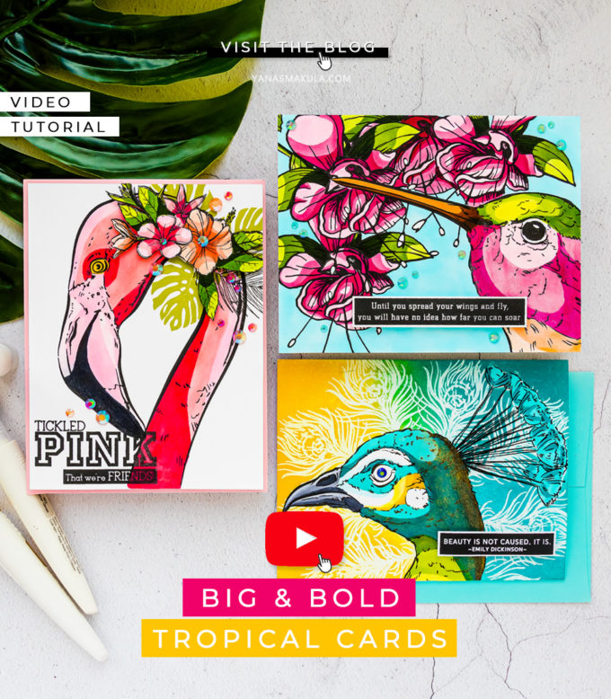 Colorado Craft Company | July 2020 | Cardmaking & Coloring in Graphic Style. No Blending Copic Coloring with Big & Bold sets. Video + Giveaways #cardmaking #coloradocraftcompany #copiccoloring #stamping