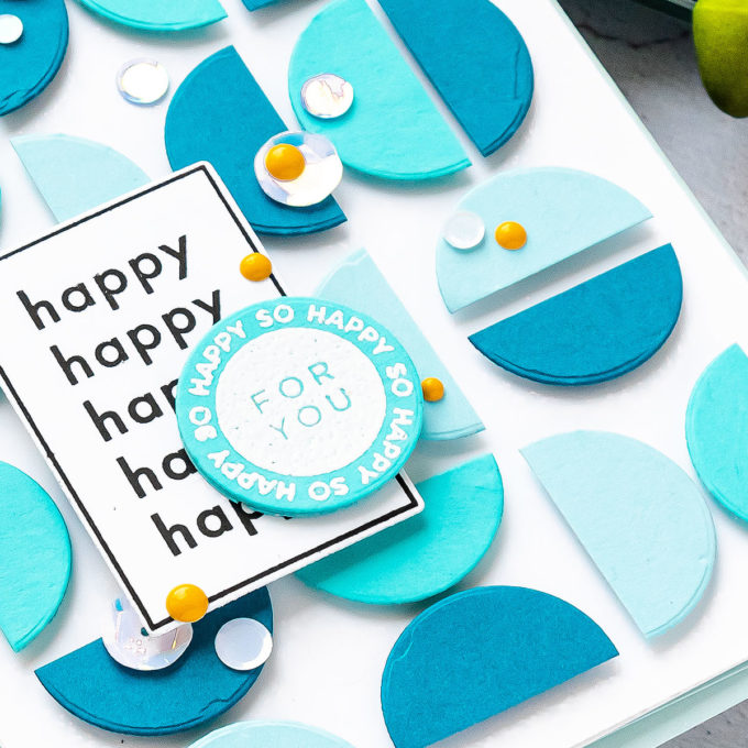 Simon Says Stamp | Circles, Half Circles and Graphic Patterns - So Happy For You Card by Yana Smakula featuring APPY DAYS czs54 stamp set #cardmaking #simonsaysstamp #handmadecard #SSSSendHappiness #SSSendACard #SSSUnitedWeCraft