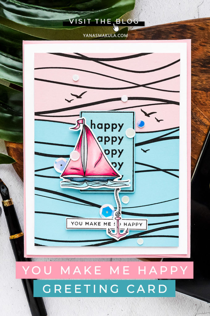 Simon Says Stamp | Abstract Sailboat Card featuring WAVES sss101982, YOUR LIGHT sss101999 and CZ Design HAPPY DAYS czs54 stamp sets #SimonSaysStamp #Cardmaking #Stamping #HandmadaCard