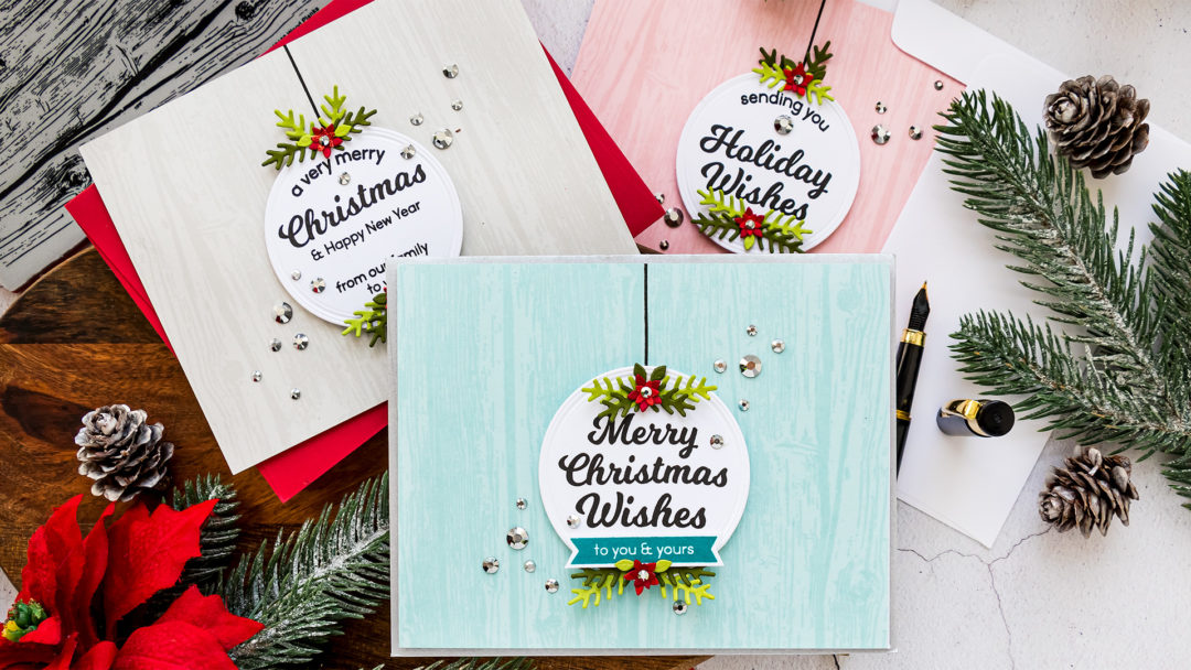 STAMPtember is HERE! | Circle Sentiments Christmas Cards by Yana Smakula for Simon Says Stamp featuring CIRCLE SENTIMENTS CHRISTMAS sss302198 and WOOD PLANKS sss102160 #simonsaysstamp #STAMPtember #cardmaking
