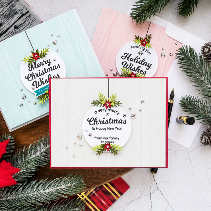 STAMPtember is HERE! | Circle Sentiments Christmas Cards by Yana Smakula for Simon Says Stamp featuring CIRCLE SENTIMENTS CHRISTMAS sss302198 and WOOD PLANKS sss102160 #simonsaysstamp #STAMPtember #cardmaking