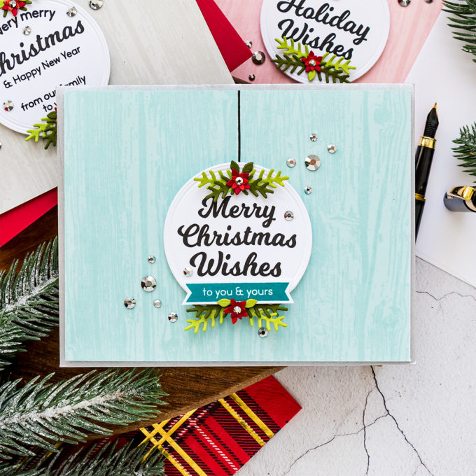 STAMPtember is HERE! | Circle Sentiments Christmas Cards by Yana Smakula for Simon Says Stamp featuring CIRCLE SENTIMENTS CHRISTMAS sss302198 and WOOD PLANKS sss102160 #simonsaysstamp #STAMPtember #cardmaking