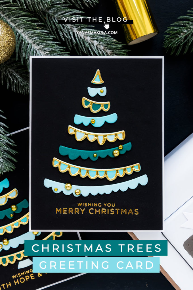 Spellbinders | It's a Christmas Season - Joyful Christmas Tree Cards by Yana Smakula featuring S3-399 Die D-Lites Joyful Christmas Tree Etched Dies from Sparking Christmas Collection #Spellbinders #NeverStopMaking #Cardmaking #Christmascardmaking