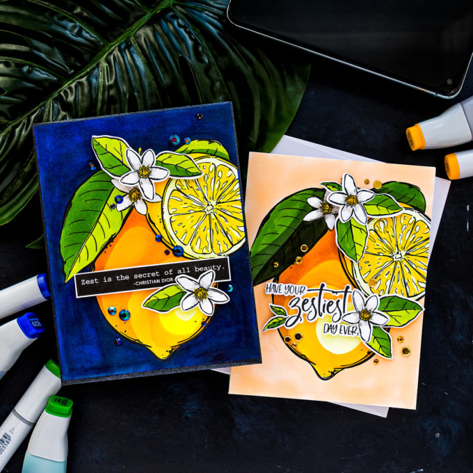 Colorado Craft Company | Coloring Lemons with the No Blending Method by Yana Smakula #cardmaking #copiccoloring #coloradocraftcompany #handmadecard