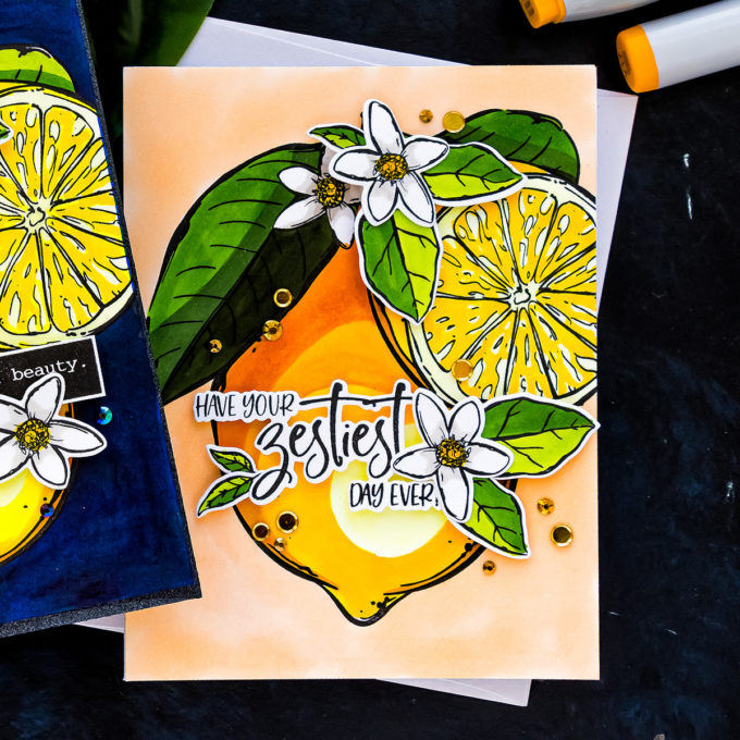 Colorado Craft Company | Coloring Lemons with the No Blending Method by Yana Smakula #cardmaking #copiccoloring #coloradocraftcompany #handmadecard