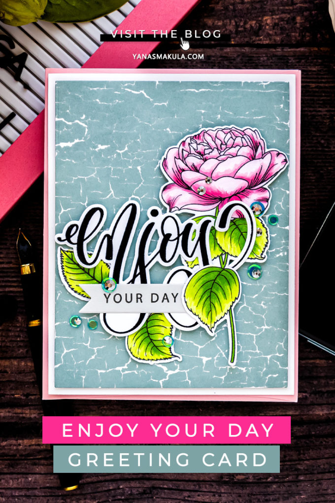 Simon Says Stamp | Let's Connect Release Inspiration - Enjoy Your Day Card featuring SSS102158 Reverse Crackle Background, SSS202175 Summer Roses #cardmaking #simonsaysstamp #SSSendACard #SSSUnitedWeCraft