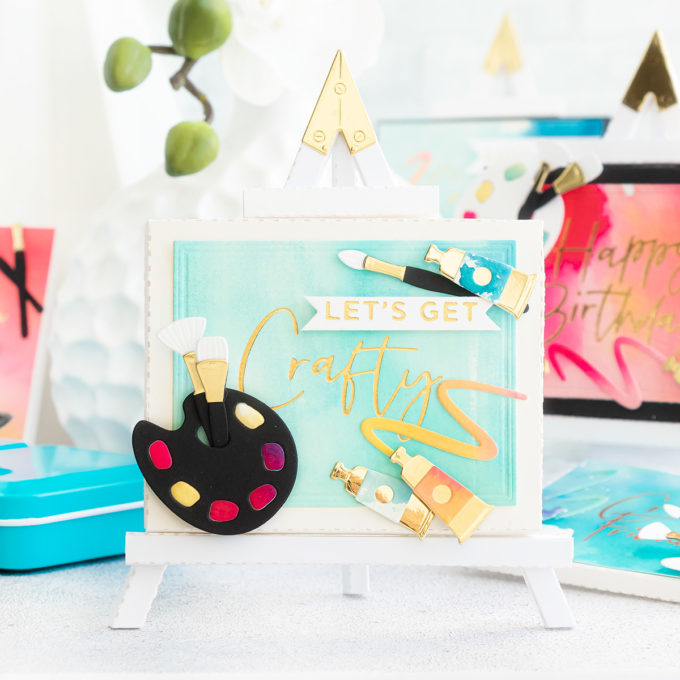 Spellbinders | 3D Paper Easels with August 2020 Large Die of the Month by Yana Smakula. Video tutorial #Spellbinders #papercrafting #NeverStopMaking #SpellbindersClubKits 