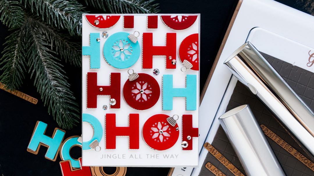 Spellbinders | It’s a Christmas Season – Christmas Ho Ho Ho Card by Yana Smakula featuring S3-402 Die D-Lites Jolly Ho Ho Ho Etched Dies from Sparking Christmas Collection #Spellbinders #Christmas #cardmaking #christmascardmaking