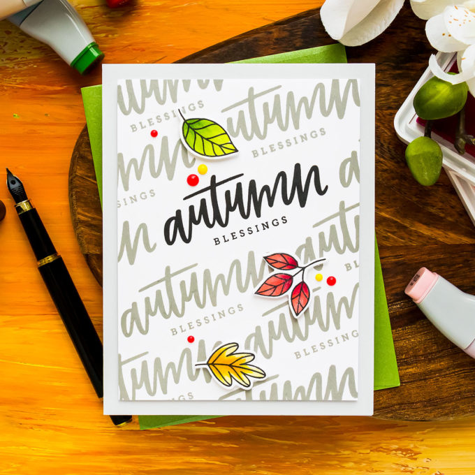 MFT Stamps | Trio of Modern Fall Cards. Video tutorial by Yana Smakula #cardmaking #mftstamps #stamping #handmadecard