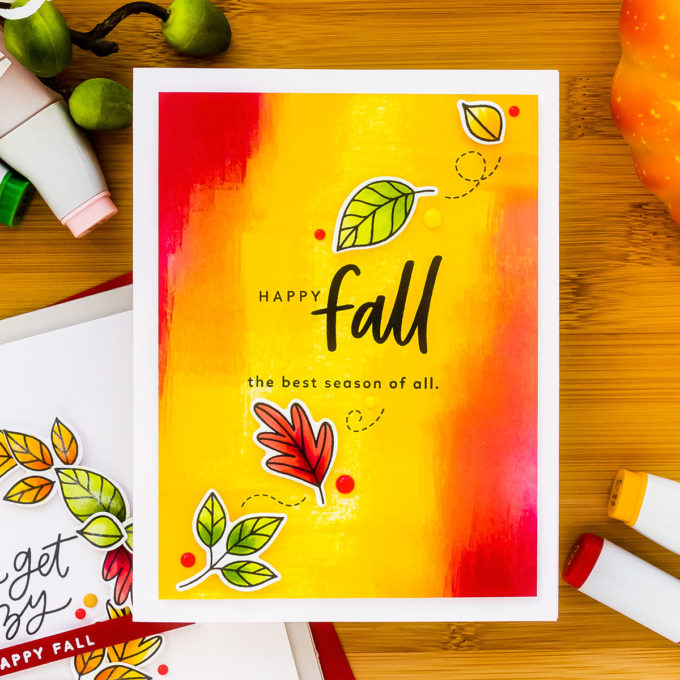 MFT Stamps | Trio of Modern Fall Cards. Video tutorial by Yana Smakula #cardmaking #mftstamps #stamping #handmadecard