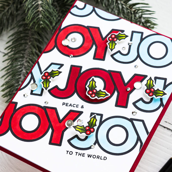 World Card Making Day 2020 and Simon Says Stamp! Pattern Stamping the Easy Way - Joy to the World handmade greeting card by Yana Smakula featuring CHUNKY CHRISTMAS cz361c #Cardmaking #SimonSaysStamp #ChristmasCard #WorldCardmakingDay