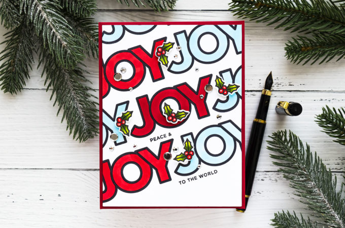 World Card Making Day 2020 and Simon Says Stamp! Pattern Stamping the Easy Way - Joy to the World handmade greeting card by Yana Smakula featuring CHUNKY CHRISTMAS cz361c #Cardmaking #SimonSaysStamp #ChristmasCard #WorldCardmakingDay