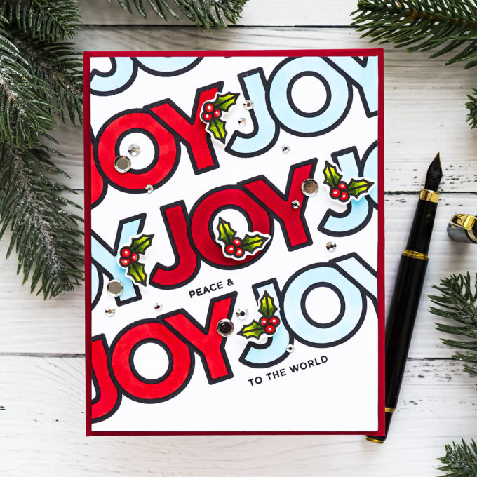 World Card Making Day 2020 and Simon Says Stamp! Pattern Stamping the Easy Way - Joy to the World handmade greeting card by Yana Smakula featuring CHUNKY CHRISTMAS cz361c #Cardmaking #SimonSaysStamp #ChristmasCard #WorldCardmakingDay
