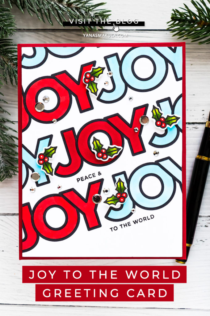 World Card Making Day 2020 and Simon Says Stamp! Pattern Stamping the Easy Way - Joy to the World handmade greeting card by Yana Smakula featuring CHUNKY CHRISTMAS cz361c #Cardmaking #SimonSaysStamp #ChristmasCard #WorldCardmakingDay