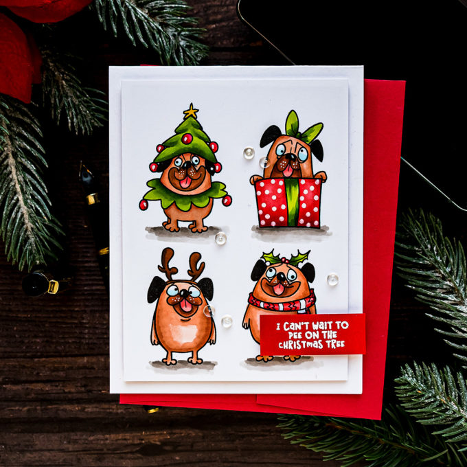 STAMPtember | Whimsy Stamps Exclusive - Happy Pugmas