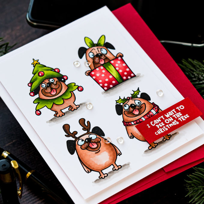 STAMPtember | Whimsy Stamps Exclusive - Happy Pugmas