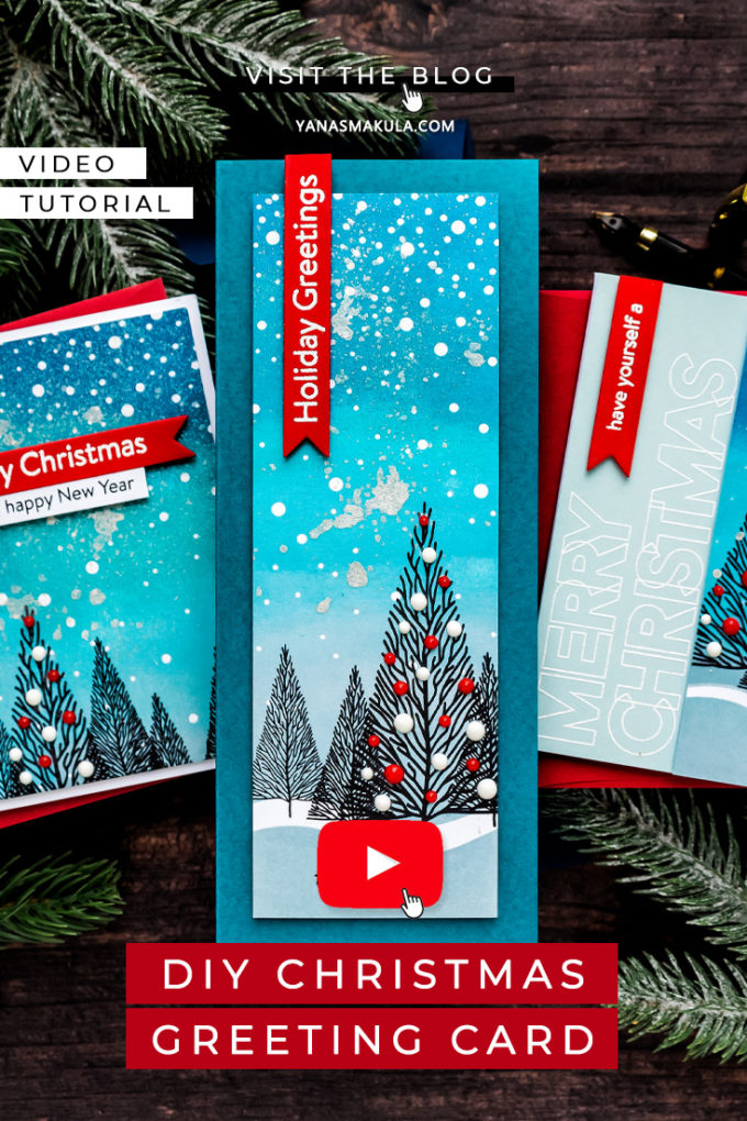 Simon Says Stamp | Slimline Scene Builder - 3 Ways. Video tutorial with Yana Smakula featuring Simon Says Clear Stamps SLIMLINE SCENE BUILDER sss202171c #simonsaysstamp #sssendacard #cardmaking #christmascard #unitedwecraft