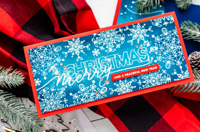 Simon Says Stamp | Handmade Slimline Merry Christmas Greeting Card