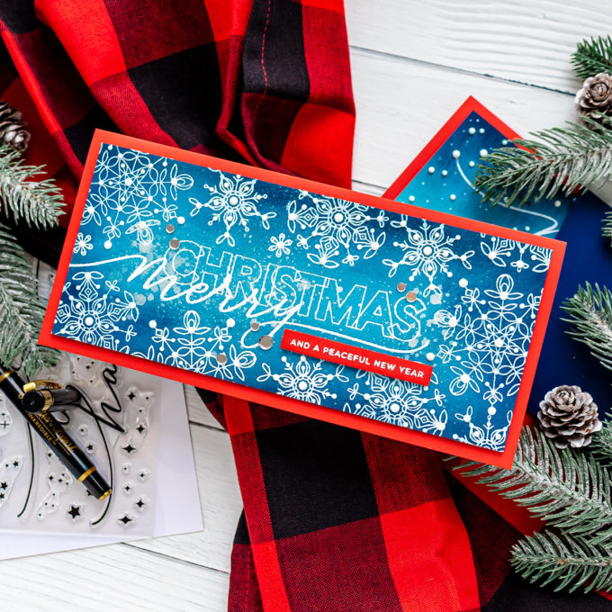 Simon Says Stamp | Handmade Slimline Merry Christmas Greeting Card