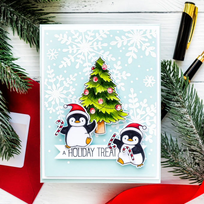 Create an adorable Gift Card Holder Christmas Card with MFT Stamps. Watch video tutorial for the how-to! 